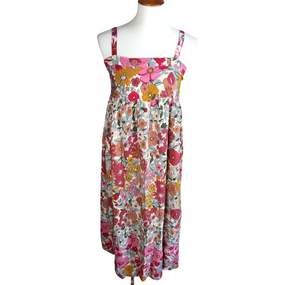 Natural Life Midi Dress Womens Small Pink Floral Sundress Boho Cottage Summer - Picture 2 of 10